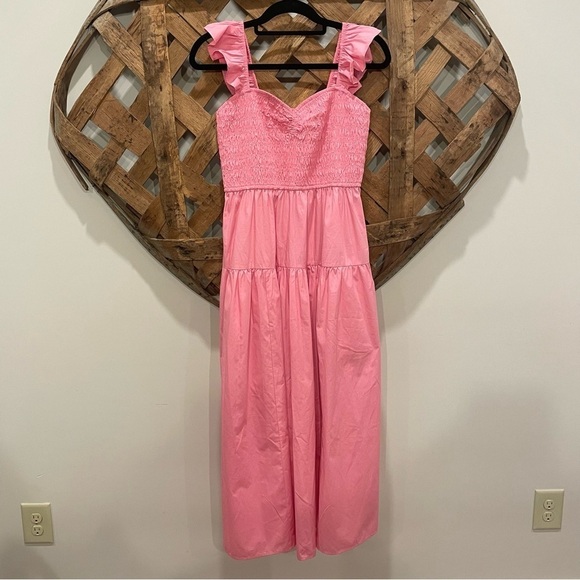 Abercrombie & Fitch Dresses & Skirts - Abercrombie & Fitch Smocked Ruffle Strap Sweetheart Neckline Midi Dress Large T